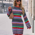 Women's Fashion Cutout Patchwork Knit Dress