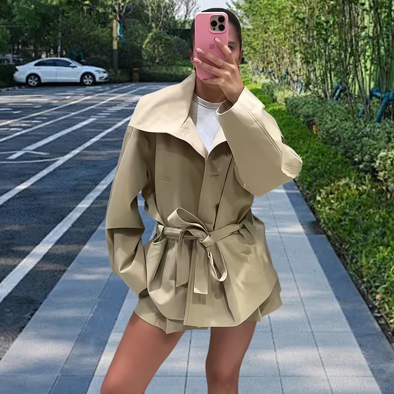 Stylish Chic High-waisted Shorts And Top Setperfect For Commuting Or Casual Outings