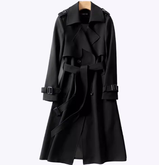 High-end Tailored Trench Coat Casual Plus-size Mid-length British-style Coat For Petite Figures
